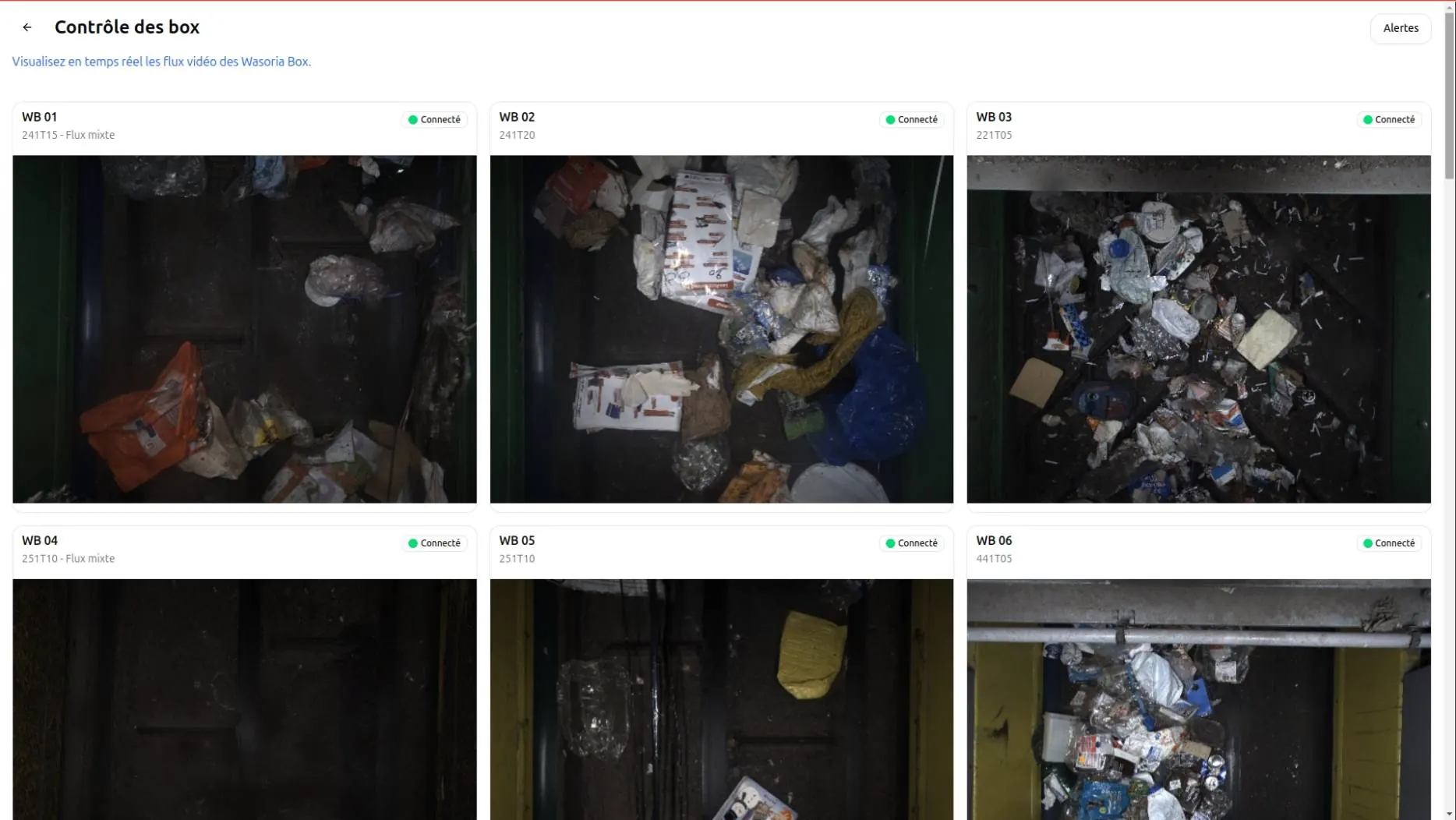 Screenshot of the camera flow observation section